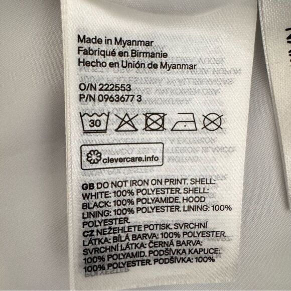 H&M White Black NASA Front Zipper Windbreaker Kids Jacket SZ M (8-10) # 2478 - Picture 10 of 15